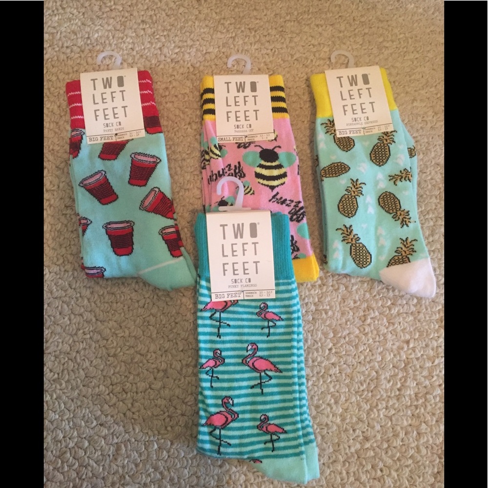 Bundle of Two Left Feet socks NWT
